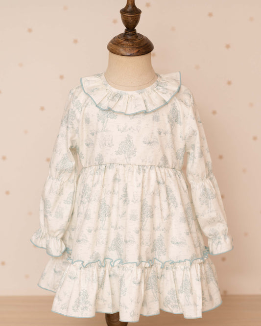 VESTIDO MANGA LARGA CUELLO ARANDELA