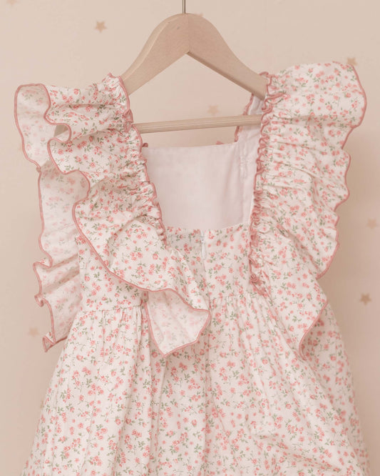 VESTIDO TALLE ALTO ARANDELAS HOMBROS CON LAZOS