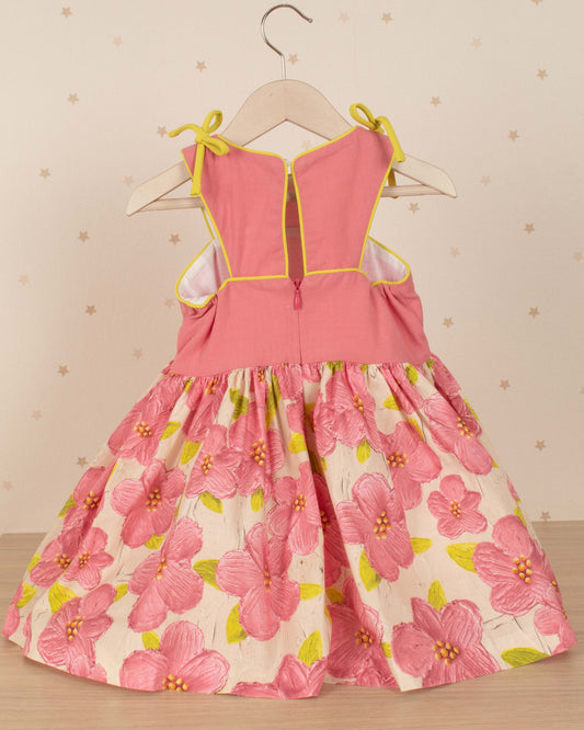 VESTIDO TALLE ALTO FALDA ESTAMPADO FLORES