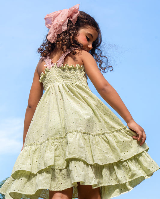 VESTIDO CARMEN OJALILLO CIELO CLARO