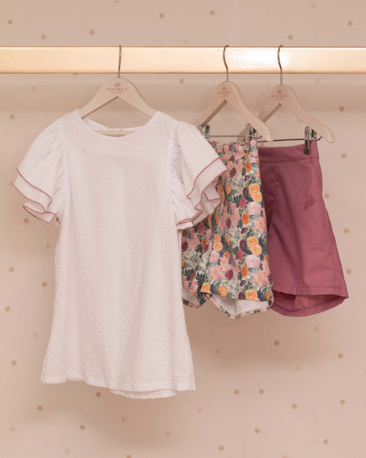 CONJUNTO SHORT CAMISA BLANCA