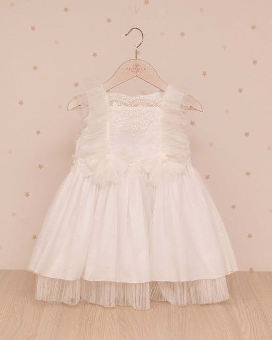 VESTIDO TUL TALLE ALTO Y BORDADO