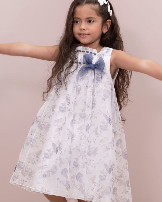 VESTIDO TALEGO CUBIERTA TIPO ORGANZA LAZO TUL