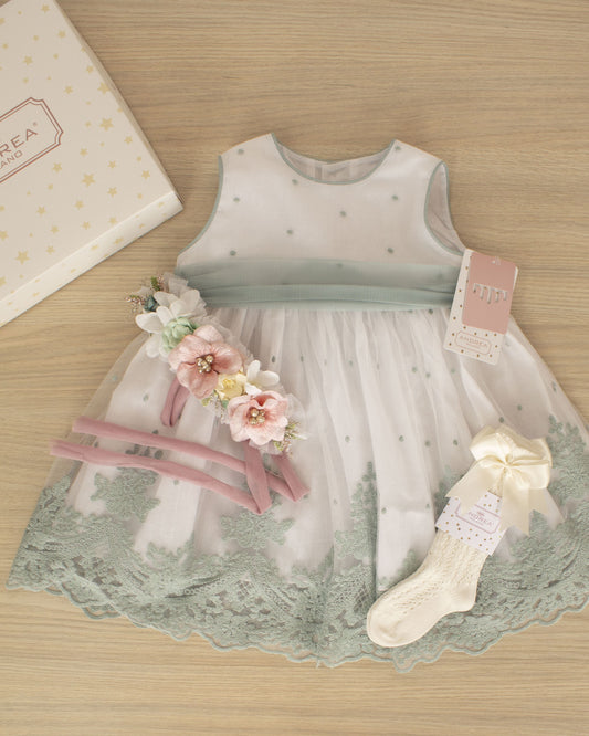 VESTIDO DE TUL BORDADO BEBE