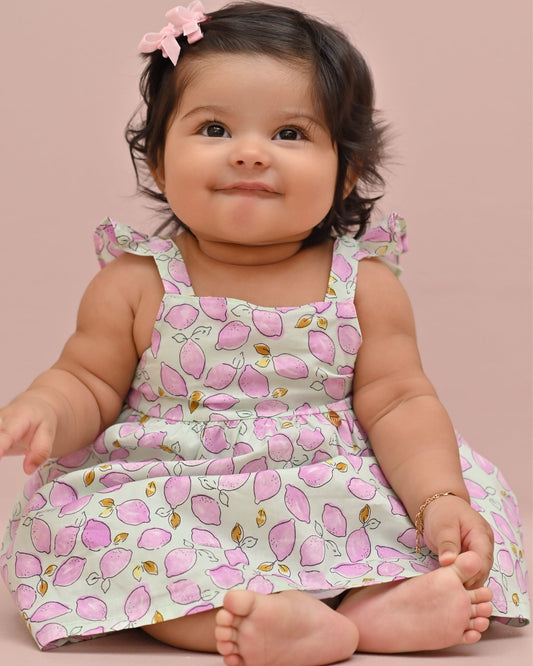 VESTIDO BEBE TALLE ALTO Y ARANDELAS