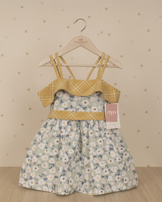 VESTIDO TIRANTES ESTAMPADO FLORES Y CINTURON
