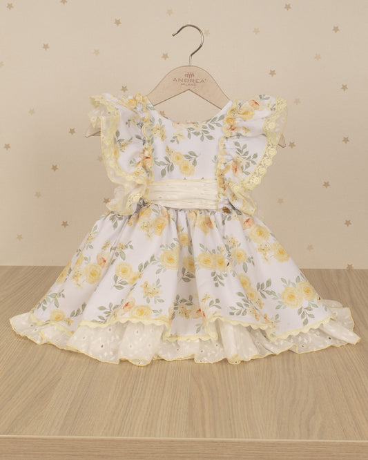 VESTIDO LAVANDA ARANDELA OJALILLO ESTAMPADO FLORES