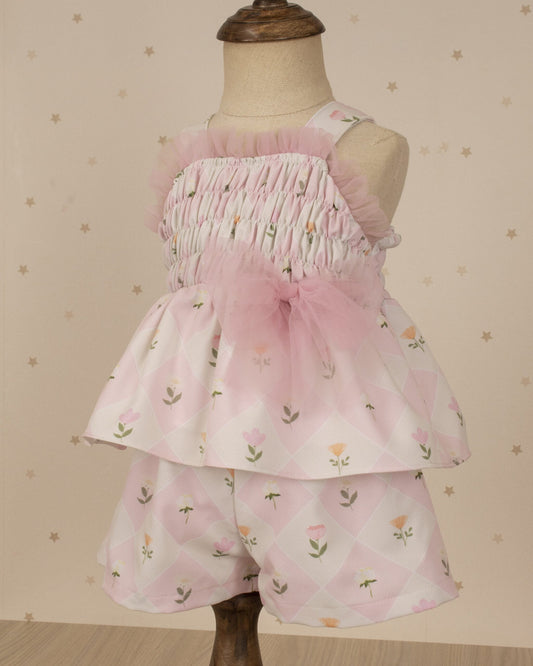 CONJUNTO ALMENDRA ESTAMPADO ROMBOS