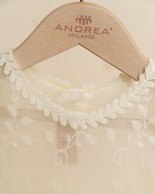 VESTIDO DE BAUTIZO TRANSPARENCIA CON GORRO