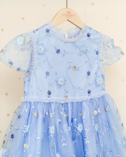VESTIDO TALLE ALTO FLORES BORDADAS