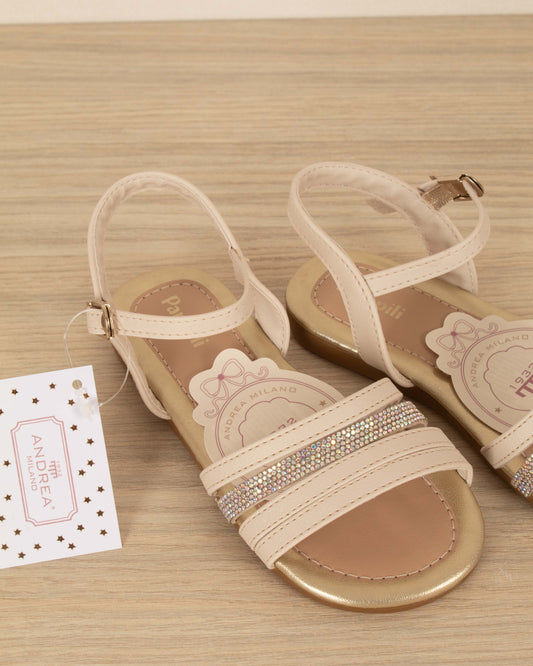 SANDALIA MILI CON HEBILLA Y BRILLOS