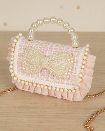 BOLSO FIBRAS LAZO PERLAS Y ARANDELA