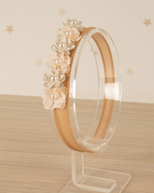 CINTILLO FLORES Y PERLAS