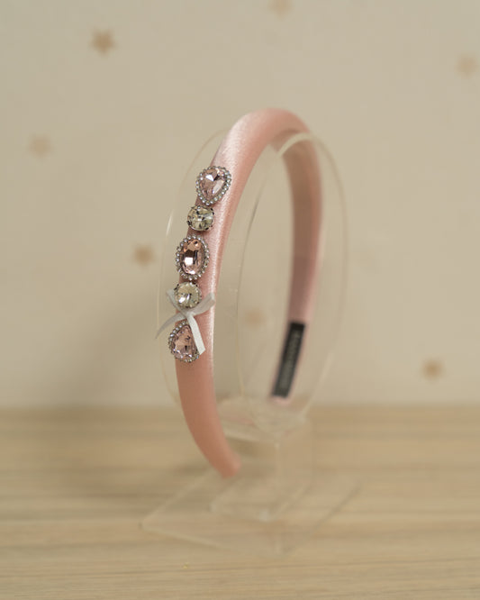 DIADEMA PERLA  BRILLANTE Y LAZO  MINI