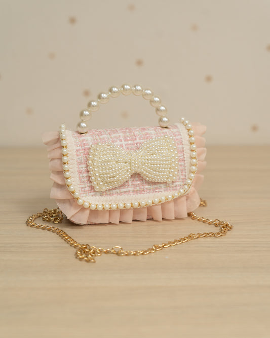 BOLSO FIBRAS LAZO PERLAS Y ARANDELA