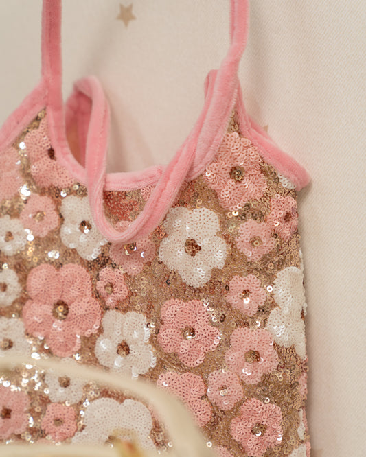 BOLSO LENTEJUELAS Y FLORES