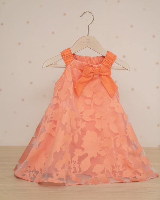 VESTIDO TALEGO FLORES Y LAZO CUELLO