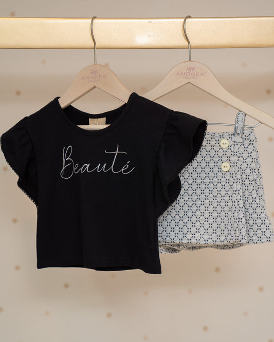 CONJUNTO BLUSA BEAUTY Y FALDA SHORT