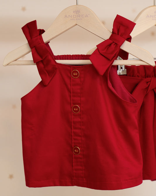 CONJUNTO BLUSA TIRANTES CON BOTONES Y SHORT