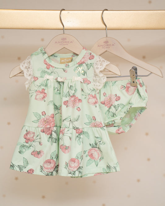 VESTIDO ESTAMPADO FLORES CON RANITA