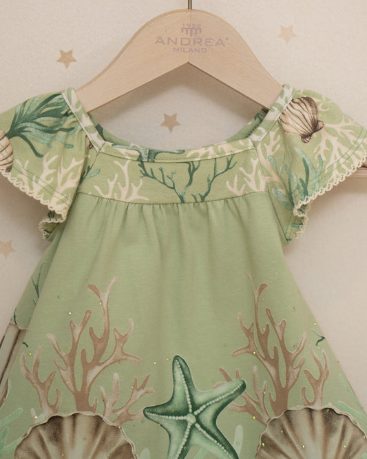 VESTIDO TALEGO ESTRELLAS DE MAR Y PERLAS