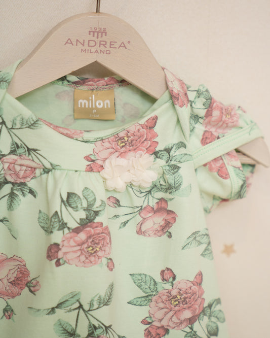 ENTERIZO ESTAMPADO FLORES CON MANGAS