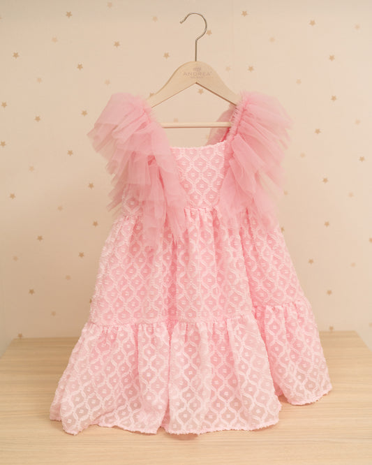 VESTIDO ROSITA ARANDELAS TUL