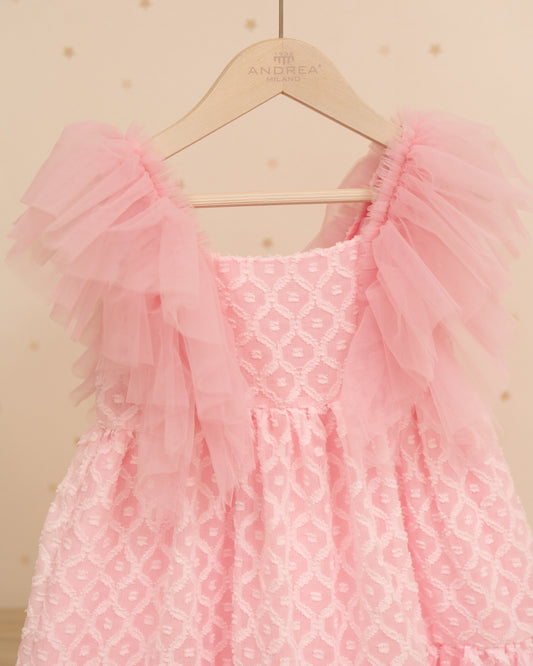 VESTIDO ROSITA ARANDELAS TUL