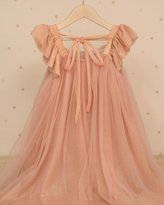 VESTIDO TIRANTES ARANDELA CUBIERTA TUL