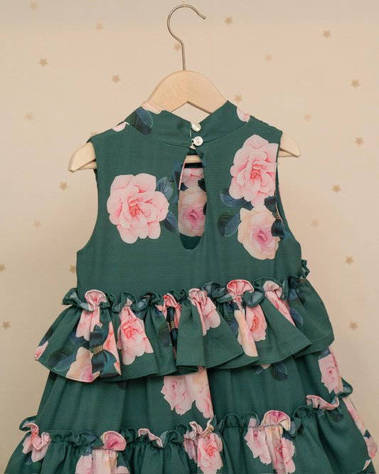 VESTIDO RIMINI FLORES Y ARANDELAS