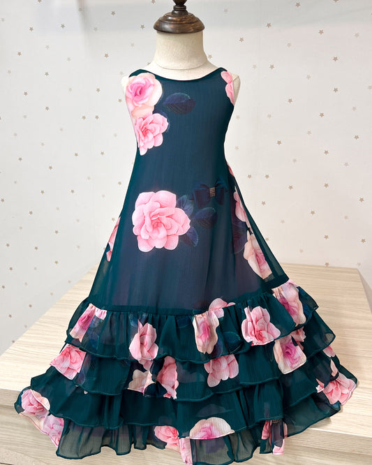 VESTIDO SUSANA ESMERALDA FLORES
