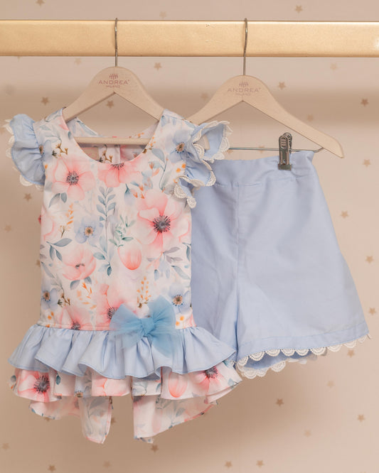 CONJUNTO MARIA LAZO ESCOTE ESPALDA SHORT CELESTINA