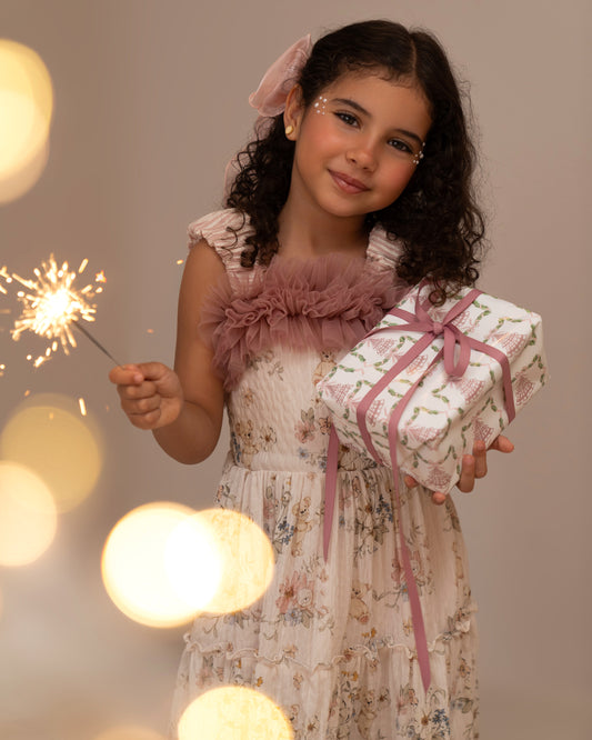 VESTIDO ALMENDRA ARANDELA TUL VELITAS