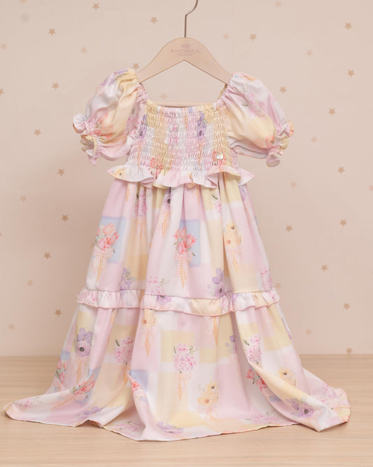 VESTIDO GAELA TALLE ALTO PECHO ELASTICO
