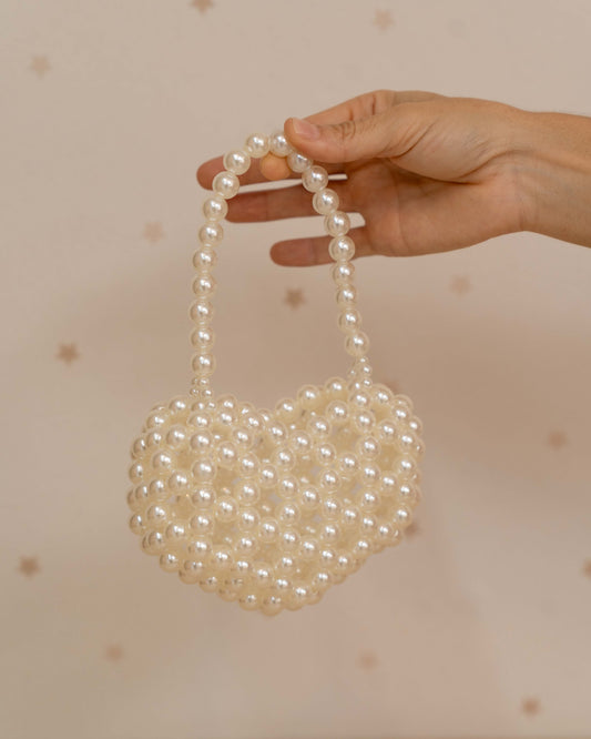 BOLSO DE PERLAS FORMA CORAZON