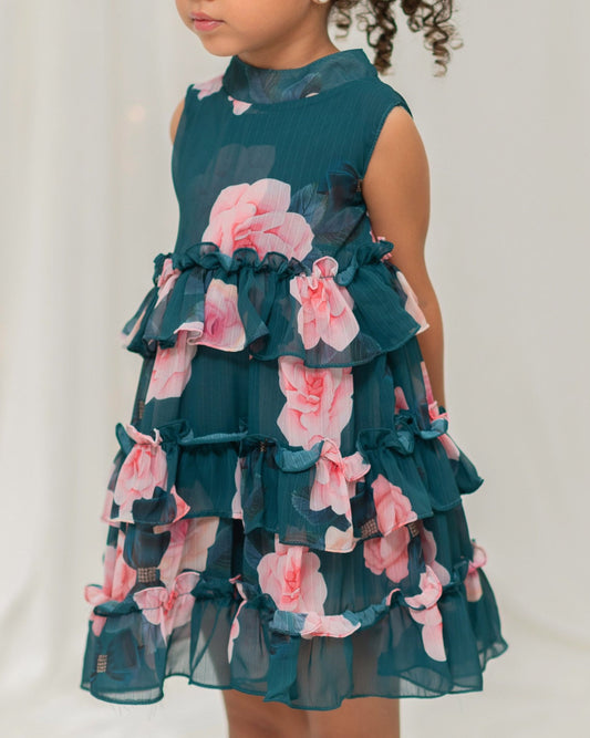 VESTIDO RIMINI ARANDELAS FALDA ESMERALDA