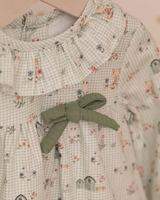 VESTIDO JESUSITO MANGA LARGA ANIMALITOS CON RANITA