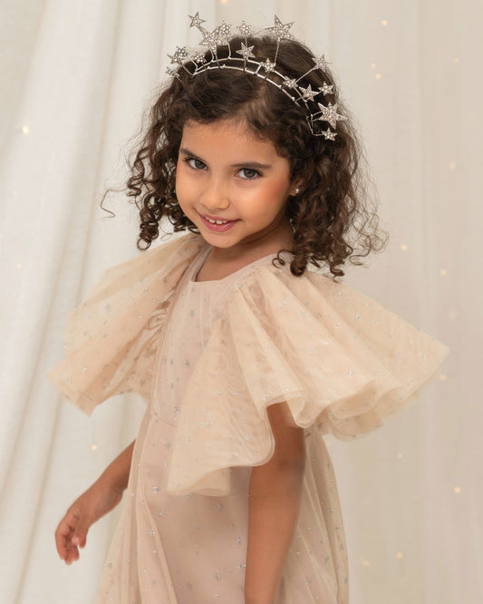 VESTIDO BLU CUBIERTA TULL CRISTAL
