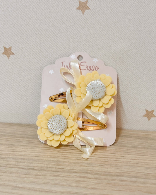 GANCHO TIPO CLIP FLORES GIRASOL X2