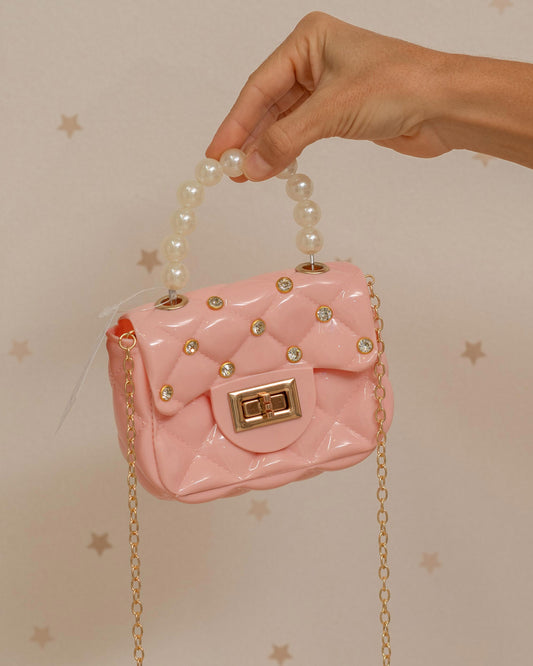 BOLSO SINTETICO ASA PERLAS Y CRISTALES