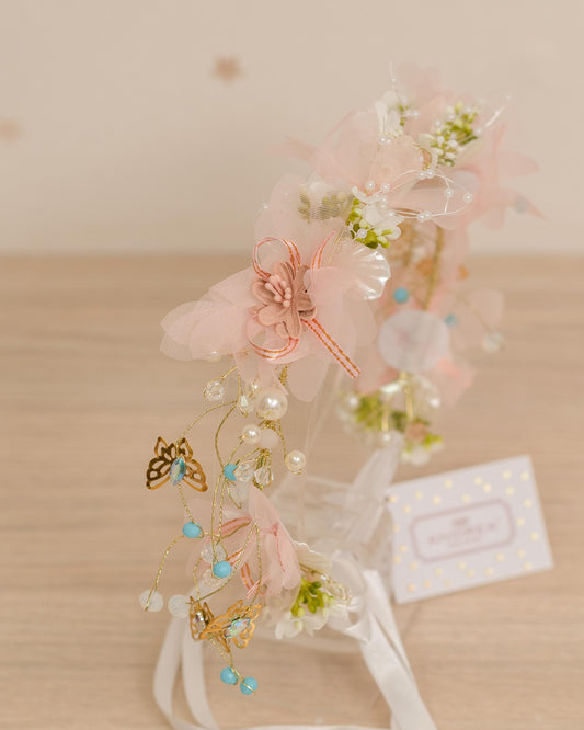 CORONA PRINCESS FLORES Y MARIPOSAS