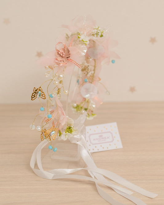 CORONA PRINCESS FLORES Y MARIPOSAS