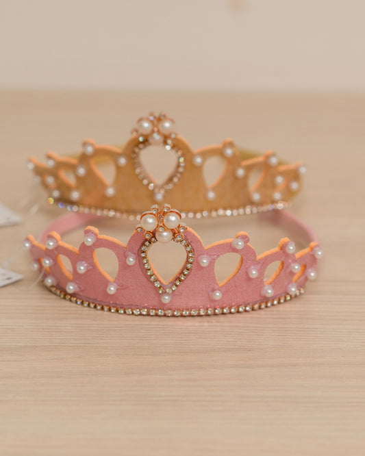 CORONA SATIN CON PERLAS