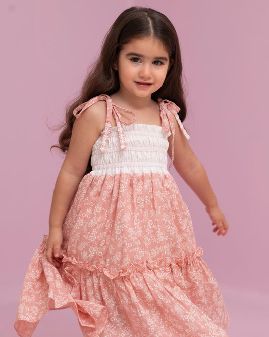 VESTIDO MILAGROS TIRANTES FLORECITA