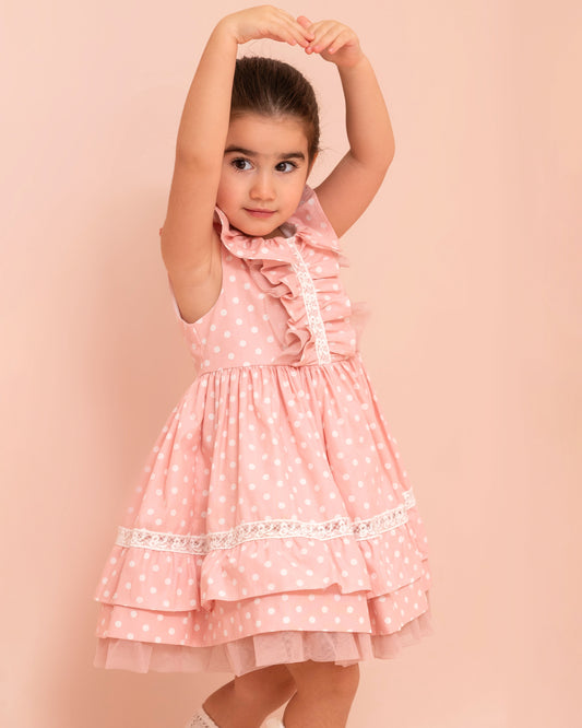 VESTIDO TALLE ALTO GUIPIUR FALDA BOLITAS