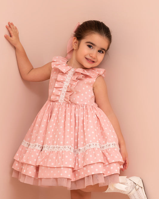 VESTIDO TALLE ALTO GUIPIUR FALDA BOLITAS