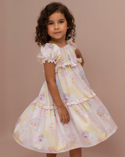 VESTIDO GAELA TALLE ALTO PECHO ELASTICO