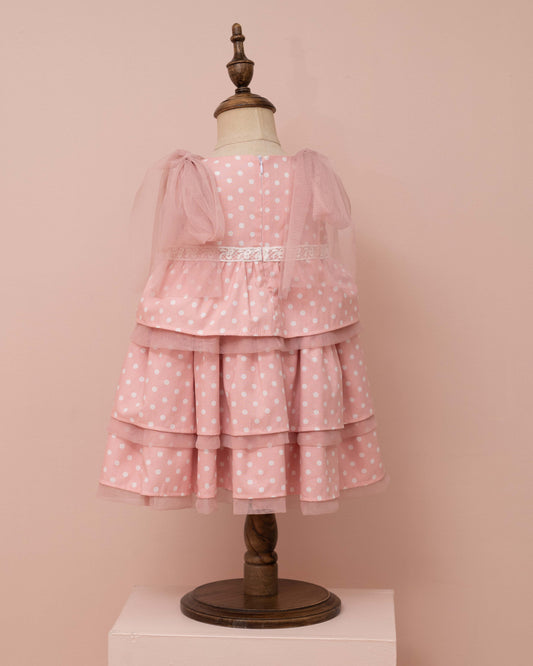 VESTIDO TIRANTES DE TUL Y FALDA ARANDELAS