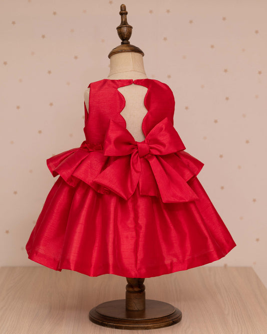 VESTIDO TALLE ALTO ARANDELA CINTURA Y ESCOTE TRASERO