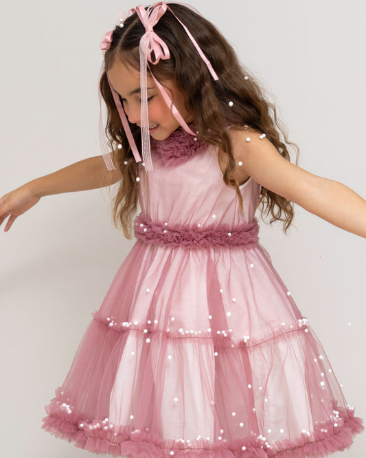 VESTIDO BLUSH TUL NOVENA FLORAL